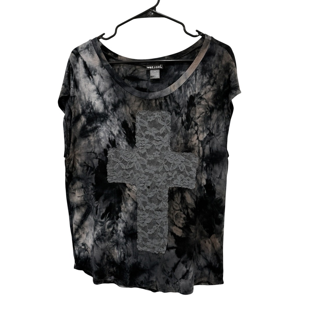 Wet Seal Tee Distressed M Grunge Street Y2K